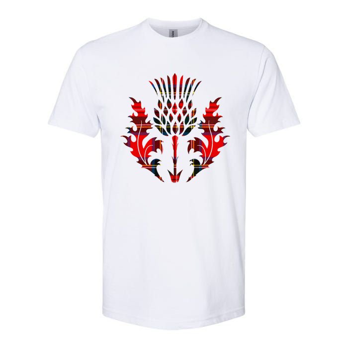 Scottish Tartan Thistle Emblem Softstyle CVC T-Shirt