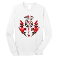 Scottish Tartan Thistle Emblem Long Sleeve Shirt