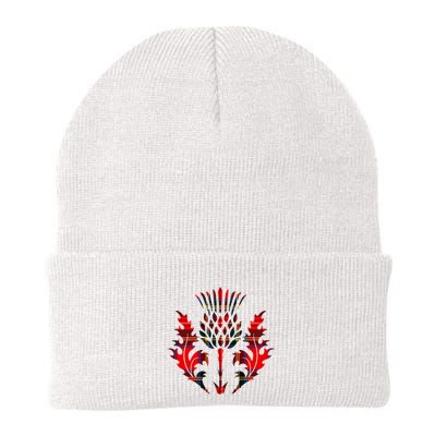 Scottish Tartan Thistle Emblem Beanie