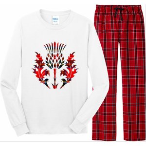 Scottish Tartan Thistle Emblem Long Sleeve Pajama Set