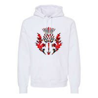 Scottish Tartan Thistle Emblem Premium Hoodie