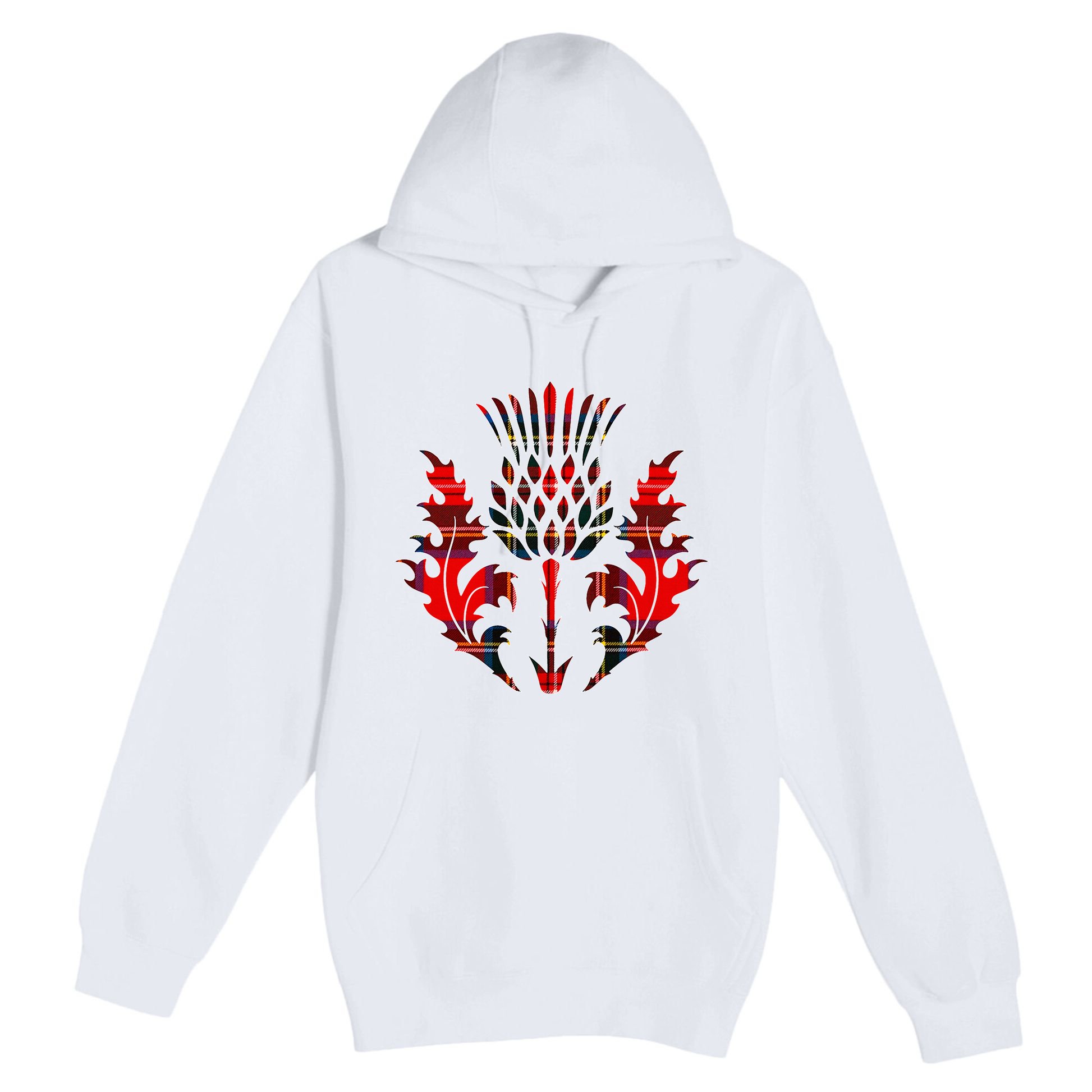 Scottish Tartan Thistle Emblem Premium Pullover Hoodie