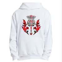 Scottish Tartan Thistle Emblem Urban Pullover Hoodie