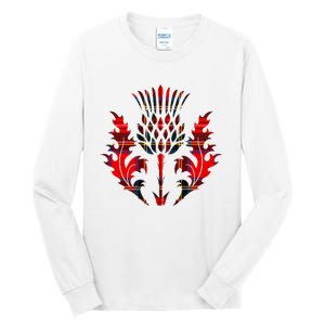 Scottish Tartan Thistle Emblem Tall Long Sleeve T-Shirt