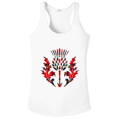 Scottish Tartan Thistle Emblem Ladies PosiCharge Competitor Racerback Tank