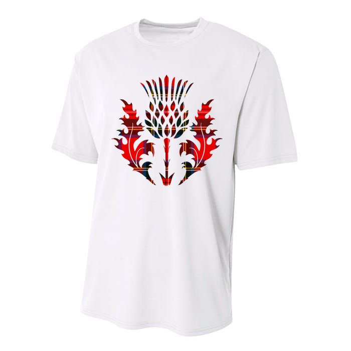 Scottish Tartan Thistle Emblem Performance Sprint T-Shirt