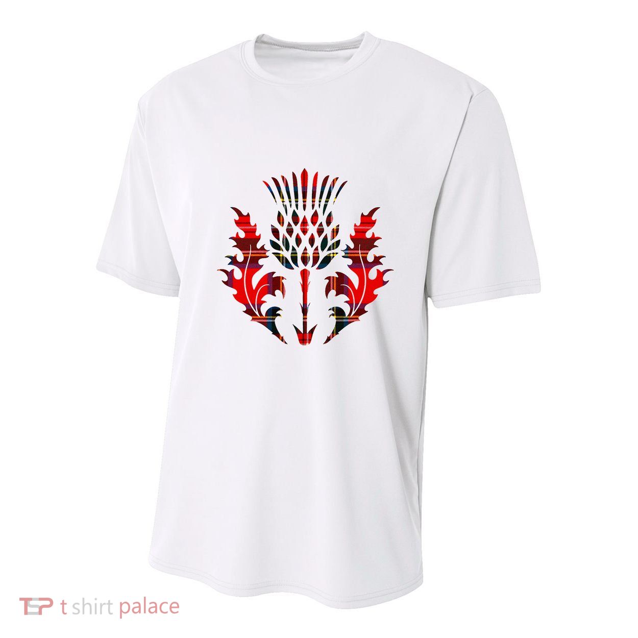 Scottish Tartan Thistle Emblem Youth Performance Sprint T-Shirt