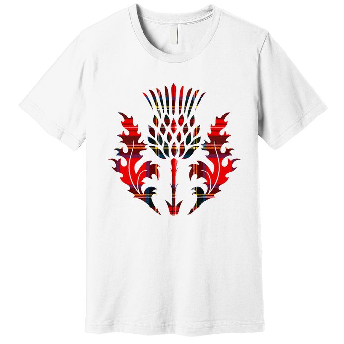 Scottish Tartan Thistle Emblem Premium T-Shirt