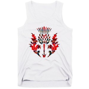 Scottish Tartan Thistle Emblem Tank Top