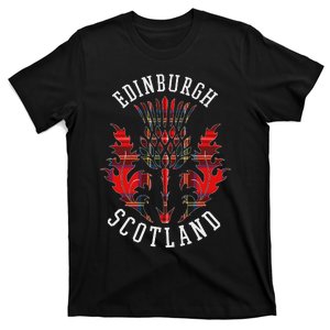 Scottish Tartan Thistle Emblem Edinburgh Scotland T-Shirt