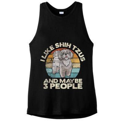 Shih Tzu T Funny Dog Lover Tee Retro Shih Tzu Ladies PosiCharge Tri-Blend Wicking Tank