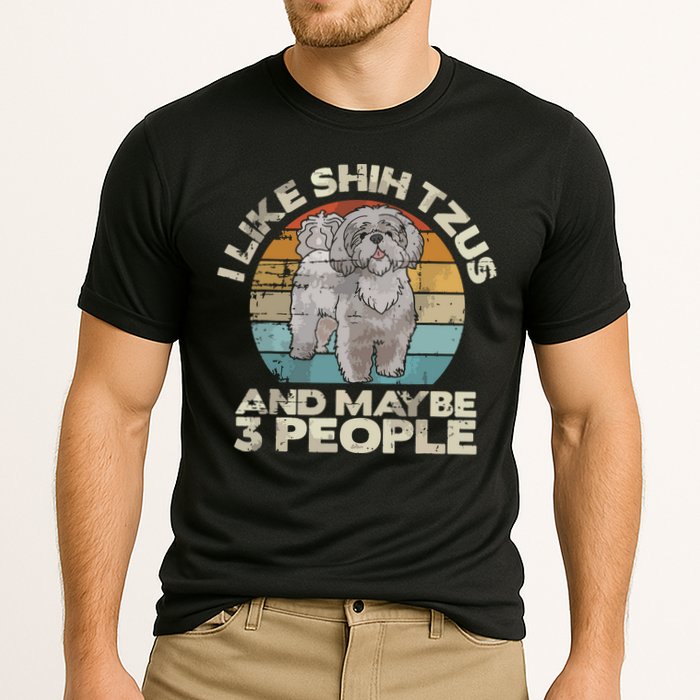 Shih Tzu T Funny Dog Lover Tee Retro Shih Tzu Performance Shirt