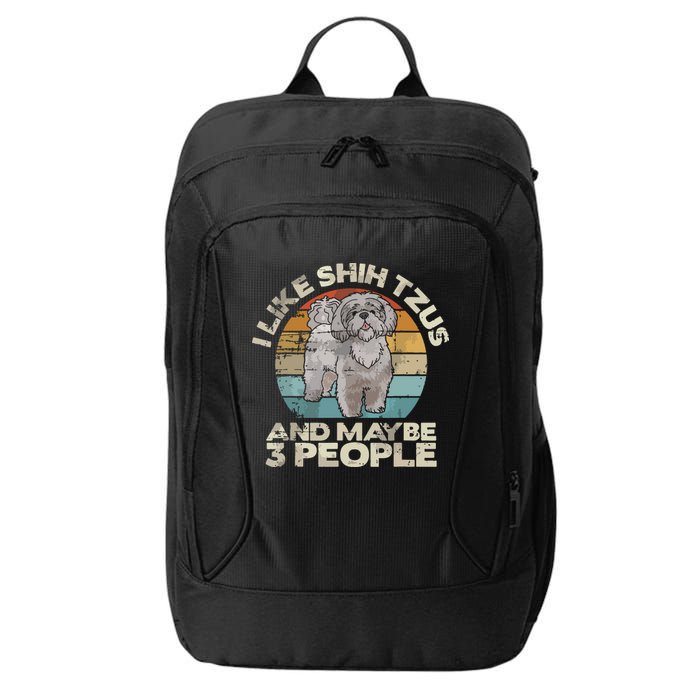 Shih Tzu T Funny Dog Lover Tee Retro Shih Tzu City Backpack