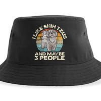 Shih Tzu T Funny Dog Lover Tee Retro Shih Tzu Sustainable Bucket Hat