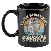 Shih Tzu T Funny Dog Lover Tee Retro Shih Tzu 11oz C Handle Ceramic Mug