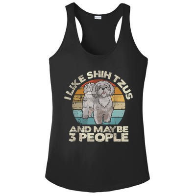 Shih Tzu T Funny Dog Lover Tee Retro Shih Tzu Ladies PosiCharge Competitor Racerback Tank