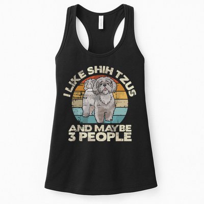 Shih Tzu T Funny Dog Lover Tee Retro Shih Tzu Womens Tank Top