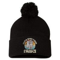 Shih Tzu T Funny Dog Lover Tee Retro Shih Tzu Pom Pom 12in Knit Beanie