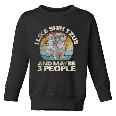 Shih Tzu T Funny Dog Lover Tee Retro Shih Tzu Toddler Sweatshirt