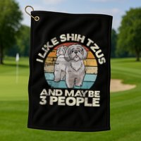 Shih Tzu T Funny Dog Lover Tee Retro Shih Tzu Golf Towel