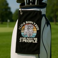 Shih Tzu T Funny Dog Lover Tee Retro Shih Tzu Golf Towel