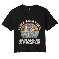 Shih Tzu T Funny Dog Lover Tee Retro Shih Tzu Crop Top