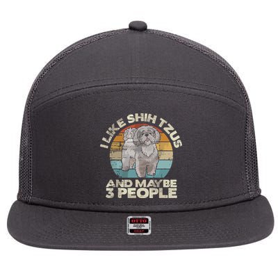 Shih Tzu T Funny Dog Lover Tee Retro Shih Tzu 7 Panel Mesh Trucker Snapback Hat