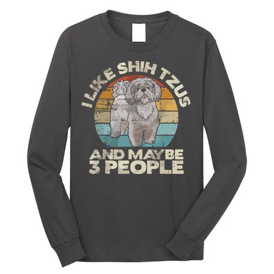 Shih Tzu T Funny Dog Lover Tee Retro Shih Tzu Long Sleeve Shirt