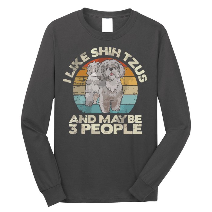 Shih Tzu T Funny Dog Lover Tee Retro Shih Tzu Long Sleeve Shirt