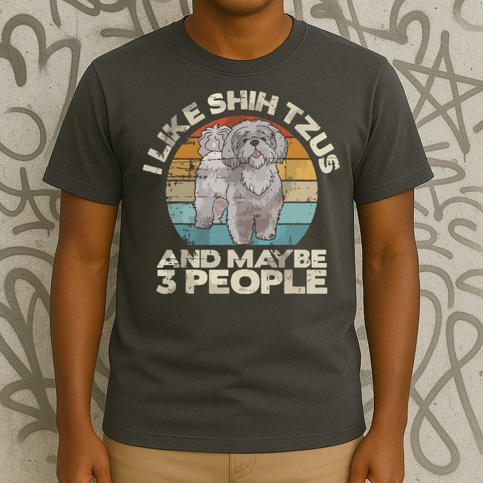 Shih Tzu T Funny Dog Lover Tee Retro Shih Tzu T-Shirt