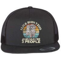 Shih Tzu T Funny Dog Lover Tee Retro Shih Tzu Flat Bill Trucker Hat