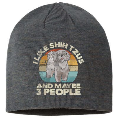Shih Tzu T Funny Dog Lover Tee Retro Shih Tzu Sustainable Beanie