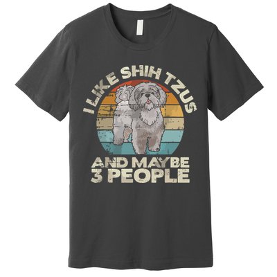 Shih Tzu T Funny Dog Lover Tee Retro Shih Tzu Premium T-Shirt