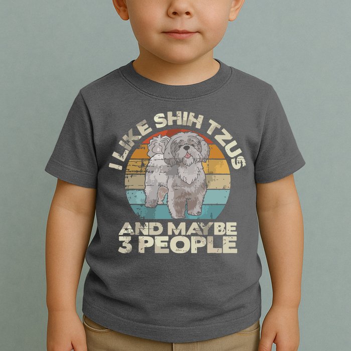 Shih Tzu T Funny Dog Lover Tee Retro Shih Tzu Toddler T-Shirt