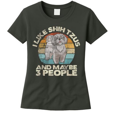 Shih Tzu T Funny Dog Lover Tee Retro Shih Tzu Womens T-Shirt