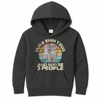 Shih Tzu T Funny Dog Lover Tee Retro Shih Tzu Kids Hoodie