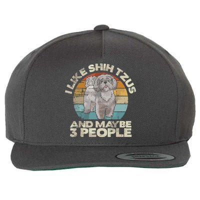 Shih Tzu T Funny Dog Lover Tee Retro Shih Tzu Wool Snapback Cap