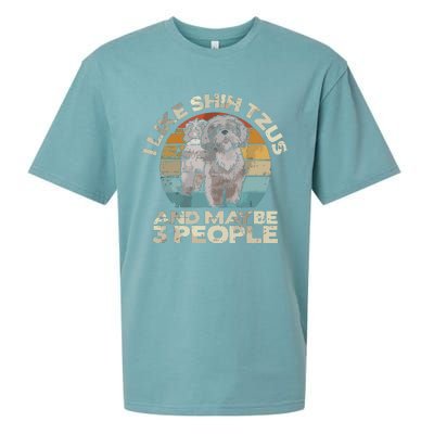 Shih Tzu T Funny Dog Lover Tee Retro Shih Tzu Sueded Cloud Jersey T-Shirt