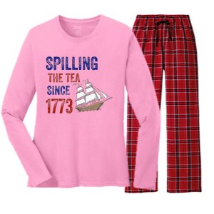 Spilling The Tea Since 1773 Women's Long Sleeve Flannel Pajama Set 