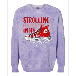 Strolling To The Polls In My Chucks And Pearls Kamala 2024 Colorblast Crewneck Sweatshirt