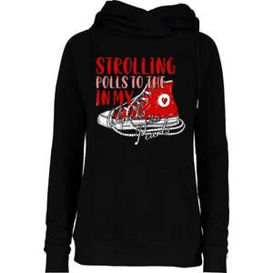 Strolling To The Polls In My Chucks And Pearls Kamala 2024 Womens Funnel Neck Pullover Hood