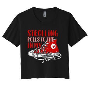 Strolling To The Polls In My Chucks And Pearls Kamala 2024 Women's Crop Top Tee