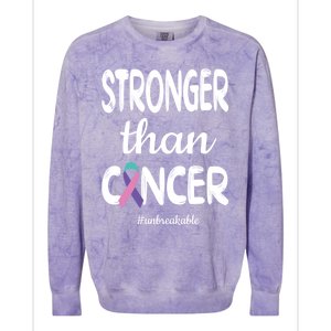 Stronger Than Thyroid Cancer Warrior Meaningful Gift Colorblast Crewneck Sweatshirt