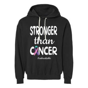 Stronger Than Thyroid Cancer Warrior Meaningful Gift Garment-Dyed Fleece Hoodie