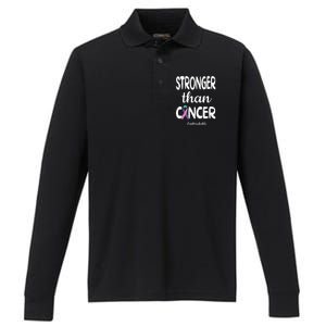 Stronger Than Thyroid Cancer Warrior Meaningful Gift Performance Long Sleeve Polo