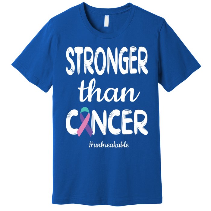 Stronger Than Thyroid Cancer Warrior Meaningful Gift Premium T-Shirt