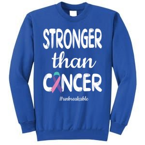 Stronger Than Thyroid Cancer Warrior Meaningful Gift Tall Sweatshirt