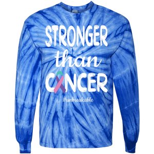 Stronger Than Thyroid Cancer Warrior Meaningful Gift Tie-Dye Long Sleeve Shirt