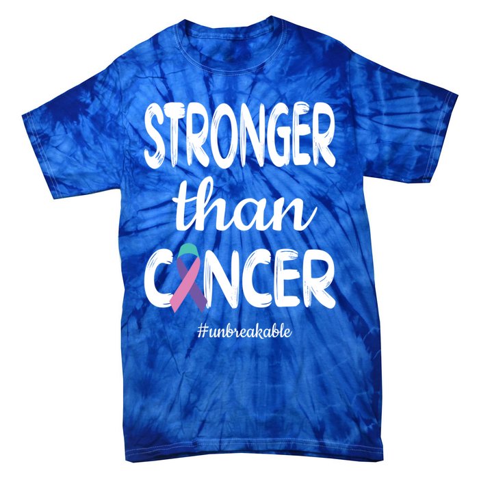 Stronger Than Thyroid Cancer Warrior Meaningful Gift Tie-Dye T-Shirt