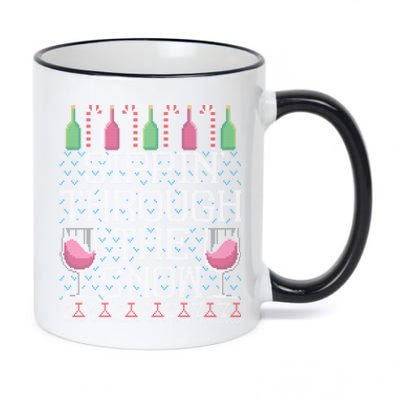 Sippin Through The Snow Red Wine Ugly Christmas Sweater Funny Gift 11oz Black Color Changing Mug